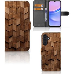 Book Style Case voor Samsung Galaxy A15 Wooden Cubes