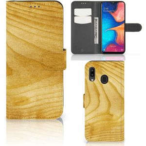 Samsung Galaxy A30 Book Style Case Licht Hout