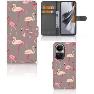 OPPO Reno10 | 10 Pro Telefoonhoesje met Pasjes Flamingo