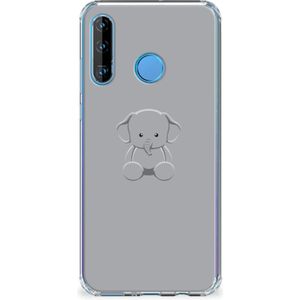 Huawei P30 Lite Stevig Bumper Hoesje Grijs Baby Olifant