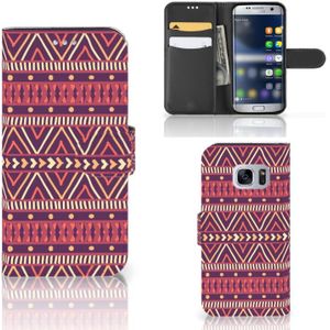 Samsung Galaxy S7 Telefoon Hoesje Aztec Paars
