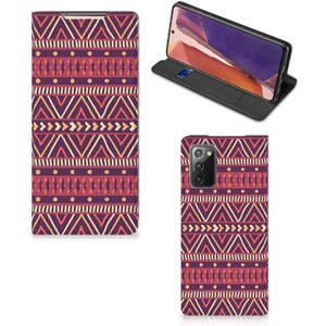 Samsung Galaxy Note20 Hoesje met Magneet Aztec Paars