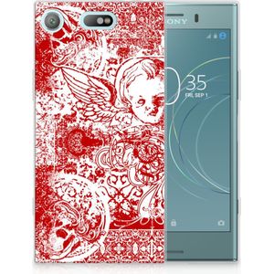 Silicone Back Case Sony Xperia XZ1 Compact Angel Skull Rood