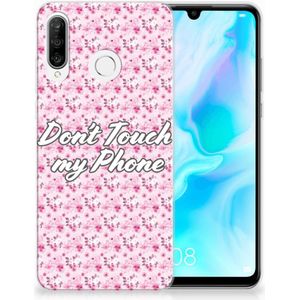 Huawei P30 Lite Silicone-hoesje Flowers Pink DTMP
