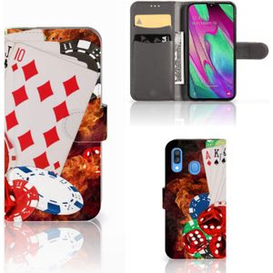 Samsung Galaxy A40 Wallet Case met Pasjes Casino