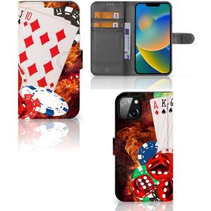 iPhone 14 Plus Wallet Case met Pasjes Casino