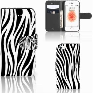 Apple iPhone 5 | 5s | SE Telefoonhoesje met Pasjes Zebra