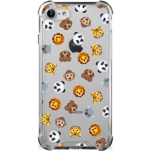 Doorzichtige Silicone Hoesje voor iPhone SE 2022/2020 | iPhone 8/7 Dieren Emojis