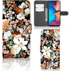 Hoesje voor Samsung Galaxy A30 Dark Flowers