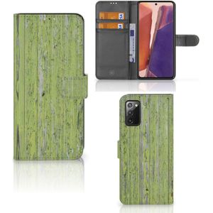 Samsung Galaxy Note 20 Book Style Case Green Wood