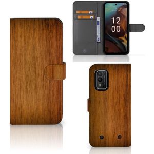 Nokia XR21 Book Style Case Donker Hout