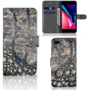 Apple iPhone 7 Plus | 8 Plus Telefoonhoesje met Pasjes Krokodillenprint