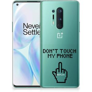 OnePlus 8 Pro Silicone-hoesje Finger Don't Touch My Phone