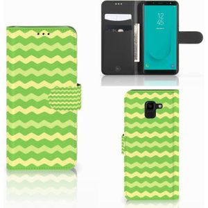 Samsung Galaxy J6 2018 Telefoon Hoesje Waves Green