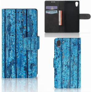 Sony Xperia XA1 Book Style Case Wood Blue