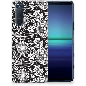 Sony Xperia 5II TPU Case Black Flowers