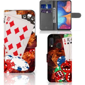 Samsung Galaxy A20e Wallet Case met Pasjes Casino