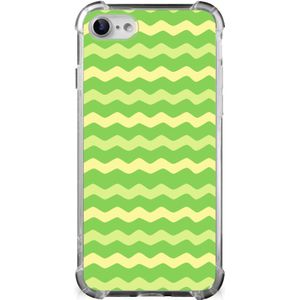 iPhone SE 2022/2020 | iPhone 8/7 Doorzichtige Silicone Hoesje Waves Green