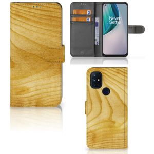 OnePlus Nord N10 Book Style Case Licht Hout