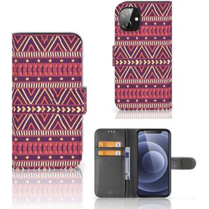 Apple iPhone 12 Mini Telefoon Hoesje Aztec Paars
