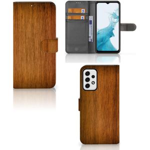 Samsung Galaxy A23 Book Style Case Donker Hout