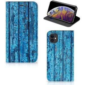 Apple iPhone 11 Book Wallet Case Wood Blue