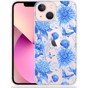 TPU Case voor iPhone 13 mini Flowers Blue