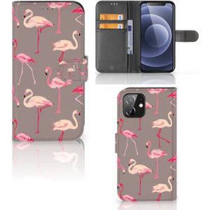 iPhone 12 | 12 Pro (6.1") Telefoonhoesje met Pasjes Flamingo