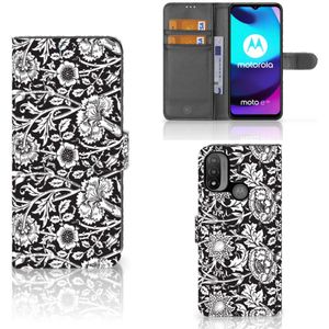 Motorola Moto E20 | E30 | E40 Hoesje Black Flowers