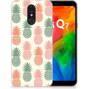 LG Q7 Siliconen Case Ananas