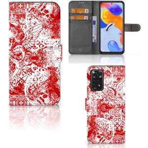 Telefoonhoesje met Naam Xiaomi Redmi Note 11 Pro 5G/4G Angel Skull Rood