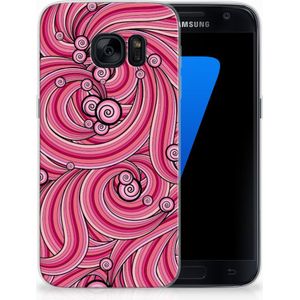 Samsung Galaxy S7 Hoesje maken Swirl Pink
