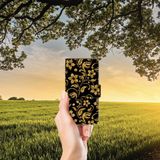 Huawei P20 Hoesje Gouden Bloemen