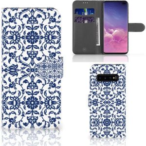 Samsung Galaxy S10 Plus Hoesje Flower Blue