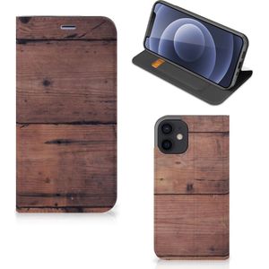 iPhone 12 Mini Book Wallet Case Old Wood