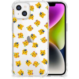 Doorzichtige Silicone Hoesje voor iPhone 14 Katten Emojis