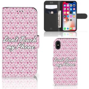 Apple iPhone X | Xs Portemonnee Hoesje Flowers Pink DTMP