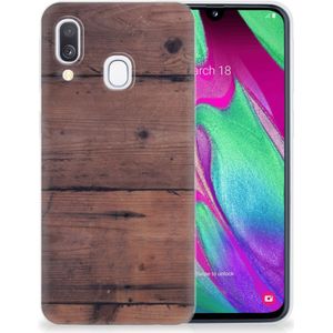 Samsung Galaxy A40 Bumper Hoesje Old Wood