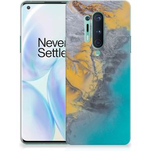 OnePlus 8 Pro TPU Siliconen Hoesje Marble Blue Gold