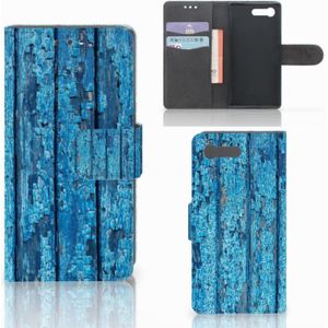 Sony Xperia X Compact Book Style Case Wood Blue
