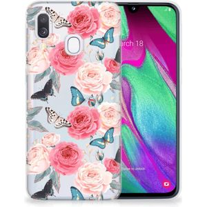 Samsung Galaxy A40 TPU Case Butterfly Roses