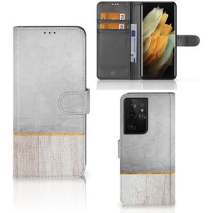 Samsung Galaxy S21 Ultra Book Style Case Wood Concrete