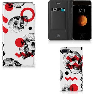 Mobiel BookCase Apple iPhone 7 Plus | 8 Plus Skull Red