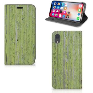 Apple iPhone Xr Book Wallet Case Green Wood