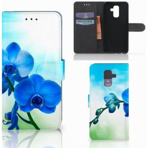 Samsung Galaxy A6 Plus 2018 Hoesje Orchidee Blauw - Cadeau voor je Moeder