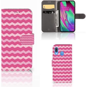 Samsung Galaxy A40 Telefoon Hoesje Waves Pink