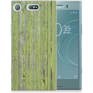 Sony Xperia XZ1 Compact Bumper Hoesje Green Wood