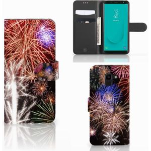 Samsung Galaxy J6 2018 Wallet Case met Pasjes Vuurwerk