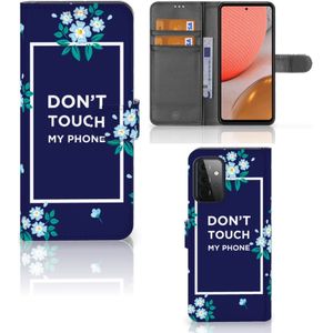 Samsung Galaxy A72 Portemonnee Hoesje Flowers Blue DTMP