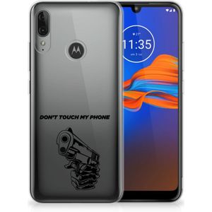Motorola Moto E6 Plus Silicone-hoesje Gun Don't Touch My Phone